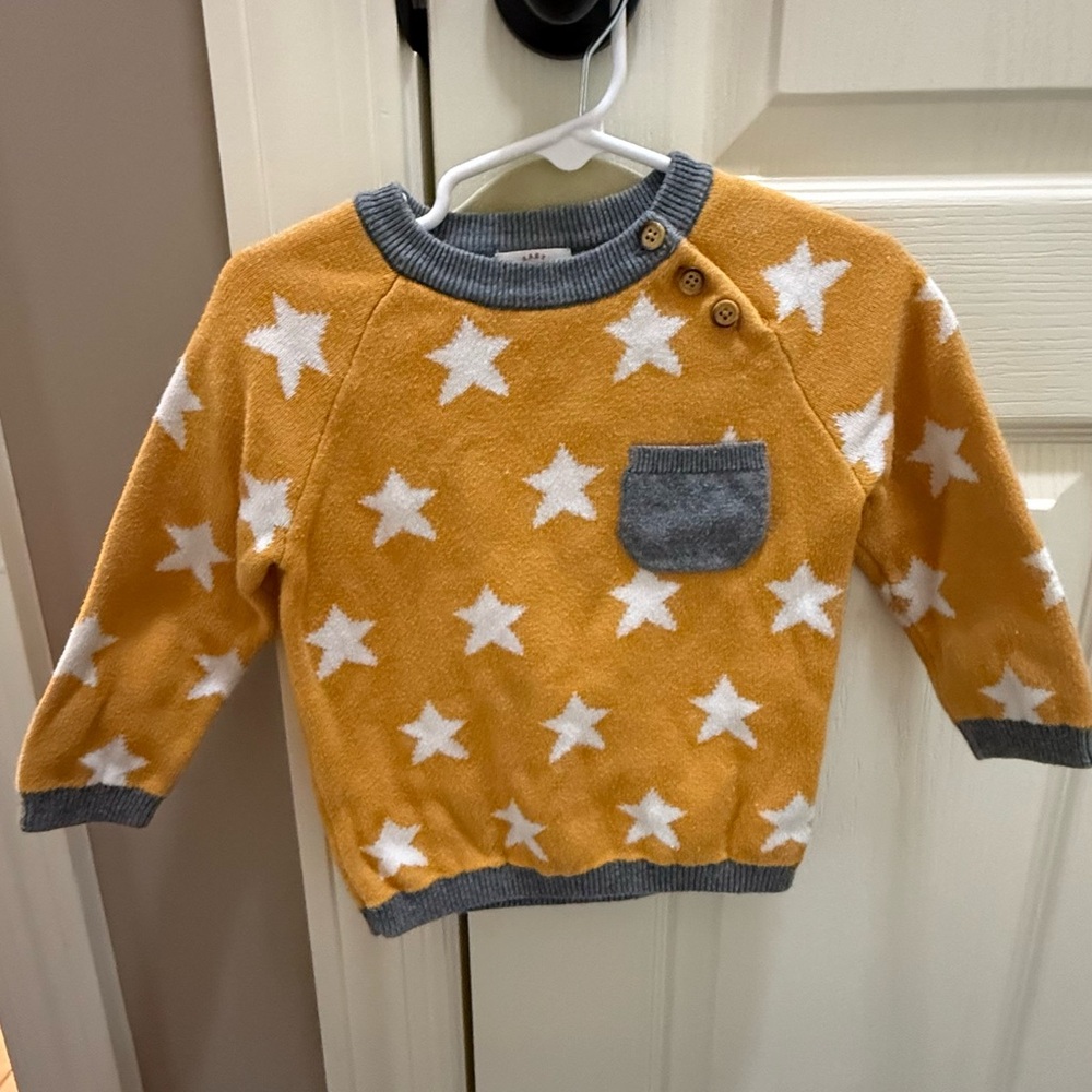 Cat & Jack Yellow and Gray Star Sweater